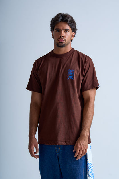 CAMISETA REGULAR HAND PAINTED MARROM