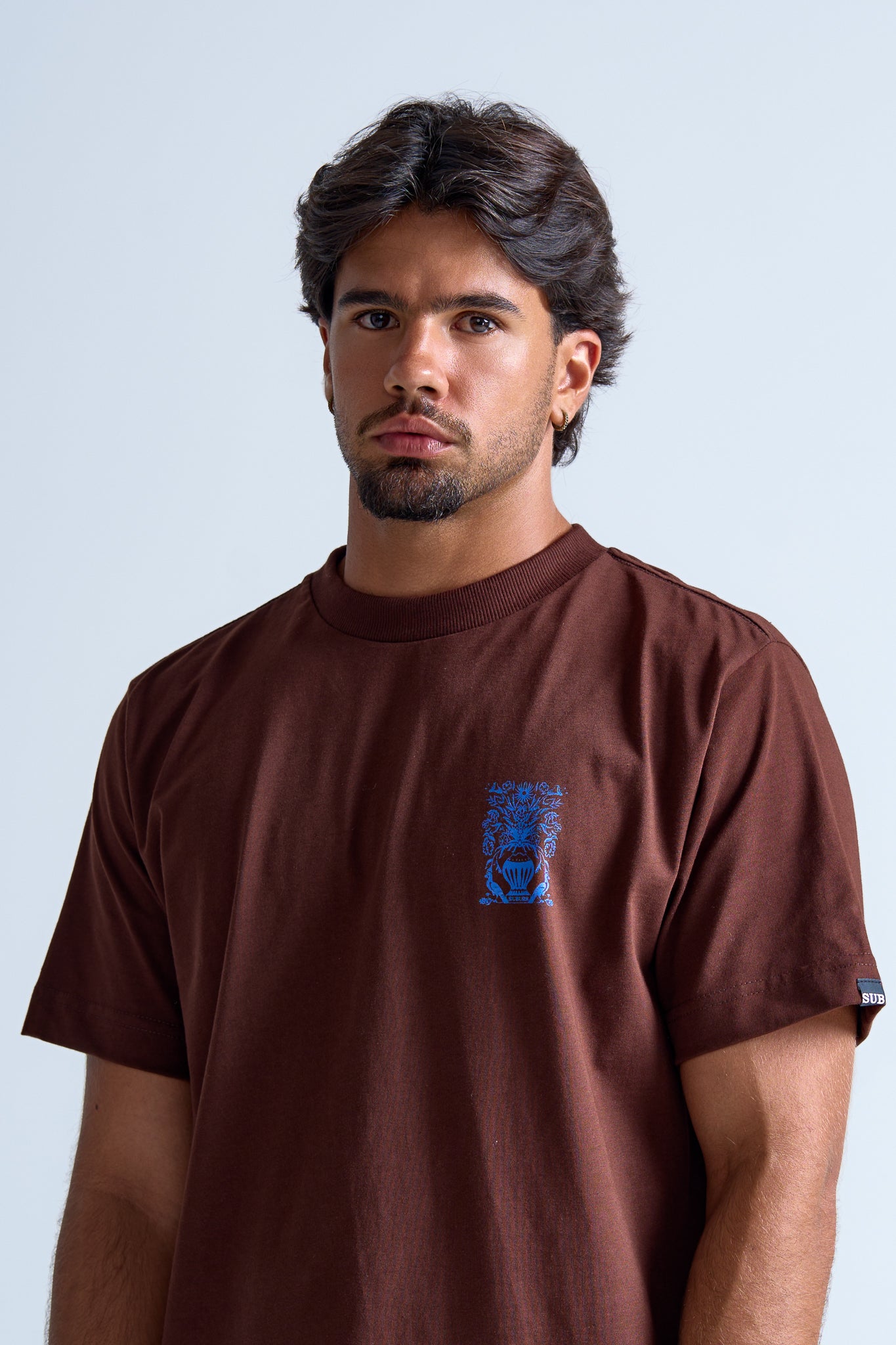 CAMISETA REGULAR HAND PAINTED MARROM