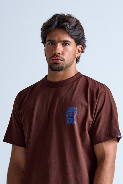 CAMISETA REGULAR HAND PAINTED MARROM