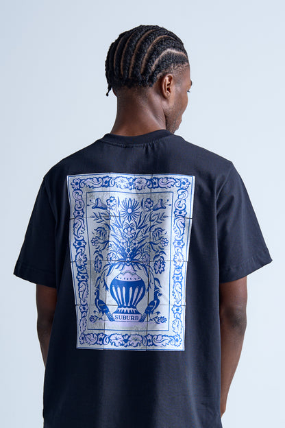 CAMISETA REGULAR HAND PAINTED PRETO