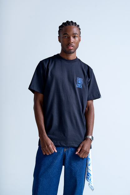 CAMISETA REGULAR HAND PAINTED PRETO