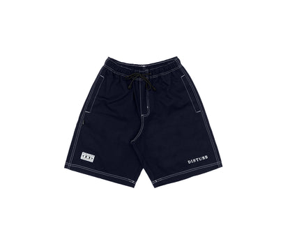 Constrat Twill Shorts In Navy