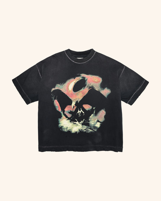 DEATHBIRD BOXY TEE - FADED BLACK