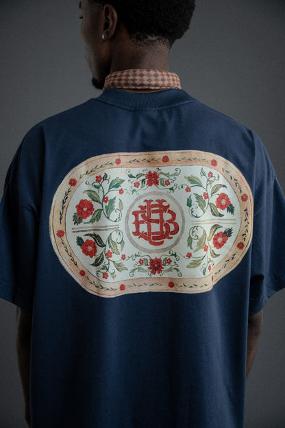 CAMISETA BOXY AQUARELA AZUL MARINHO