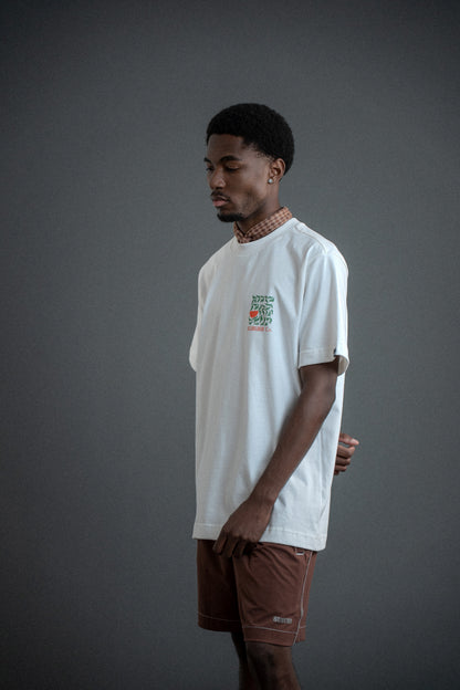 CAMISETA REGULAR FLOWERS OFF WHITE
