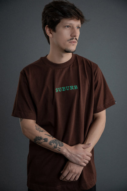 CAMISETA REGULAR EMBOIDERY MARROM