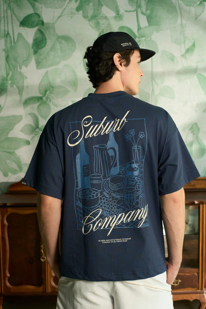 DINNER BOXY TEE AZUL MARINHO