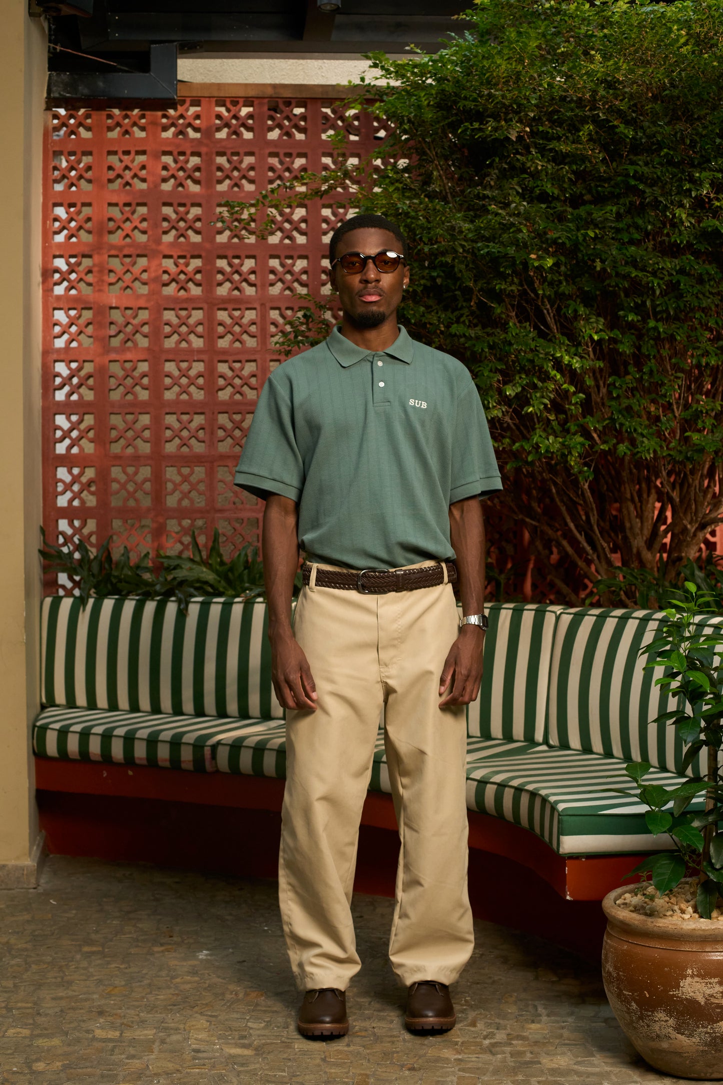 PREMIUM STRIPE POLO  VERDE