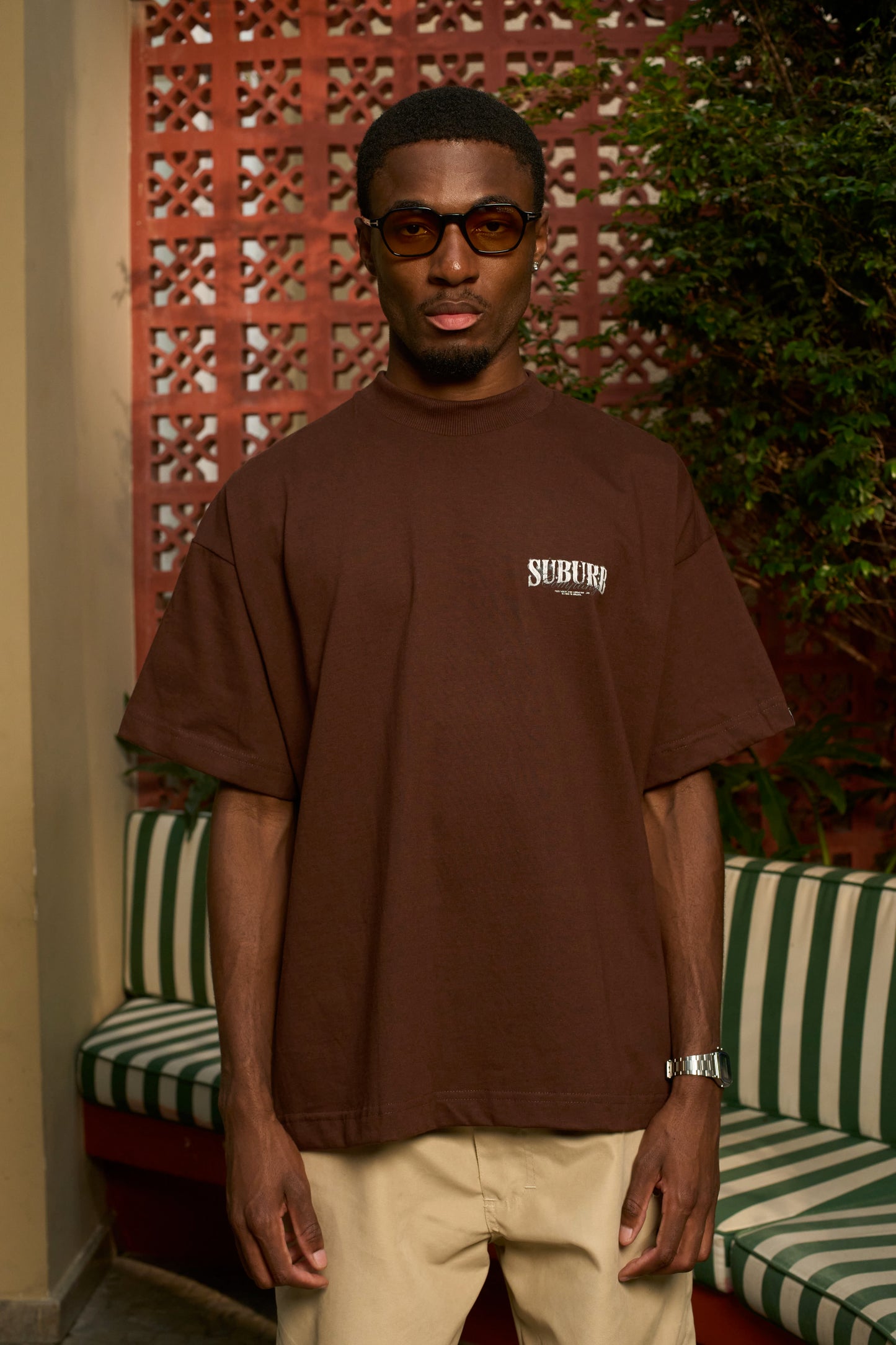 VINTAGE LOGO BOXY TEE MARROM