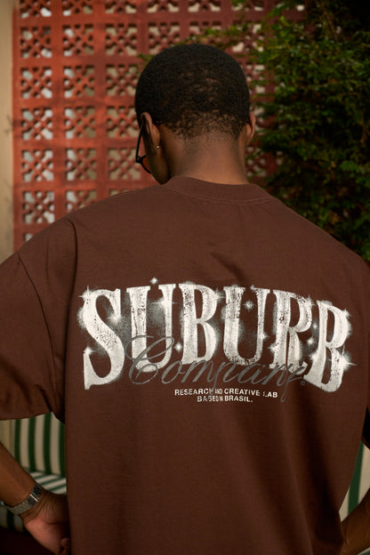 VINTAGE LOGO BOXY TEE MARROM