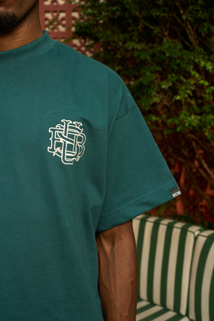 EMBROIDERY MONOGRAM BOXY TEE VERDE