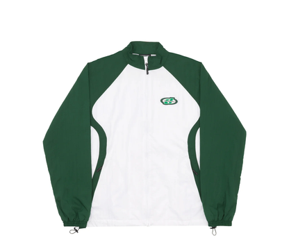 Double Cut Jacket in White/Green