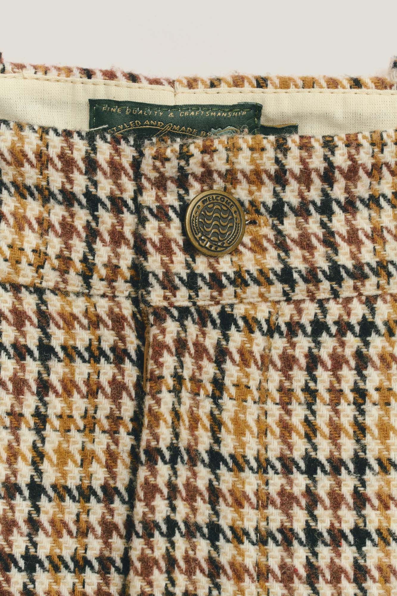 Calca Wide Chino Pied Poule