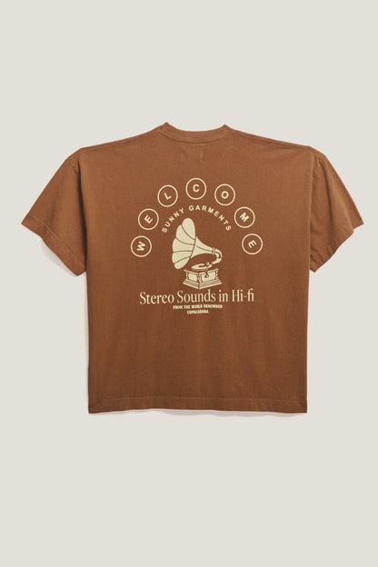 TShirt Boxy Fit Stereo Sounds  Marrom