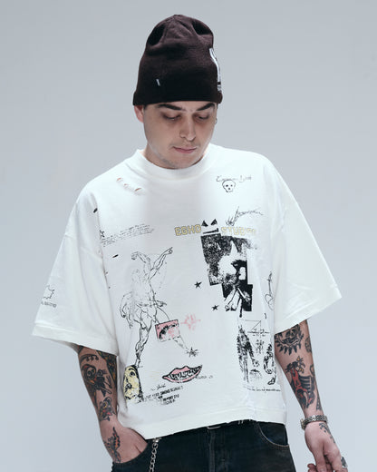ZINE OVERBOXY HEAVY TEE - OFF WHITE