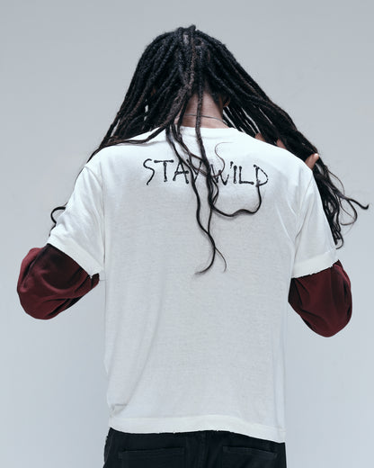 STAY WILD REGULAR GAZE TEE - OFF WHITE