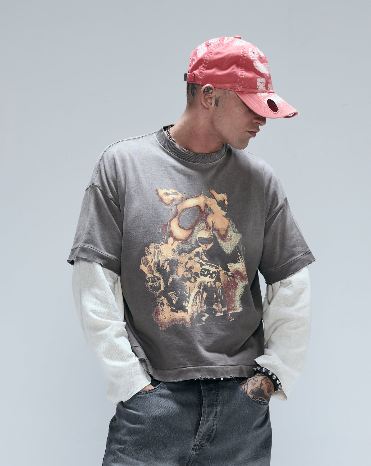 LAST RACE BOXY TEE - FADED SAND