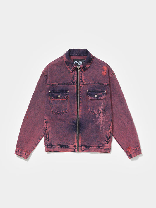 Distressed Denim Jacket  Violet