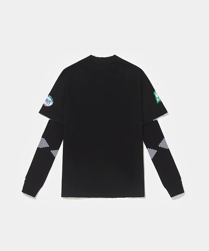 Piet F.C. Knitted Sleeve Tshirt  Vintage Black/Black