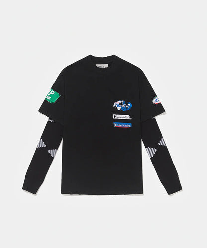 Piet F.C. Knitted Sleeve Tshirt  Vintage Black/Black