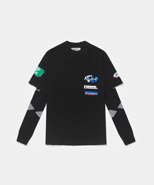 Piet F.C. Knitted Sleeve Tshirt  Vintage Black/Black