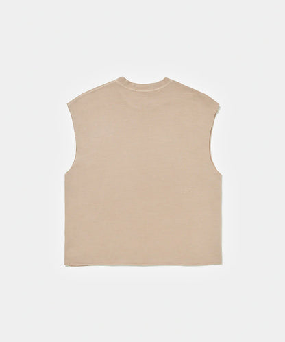 Emblem Raw Edge Oversized Tank Top