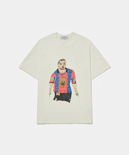 Illustrated Relaxed Barça Tshirt  Bone White
