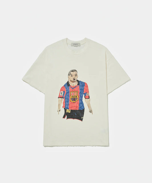Illustrated Relaxed Barça Tshirt  Bone White