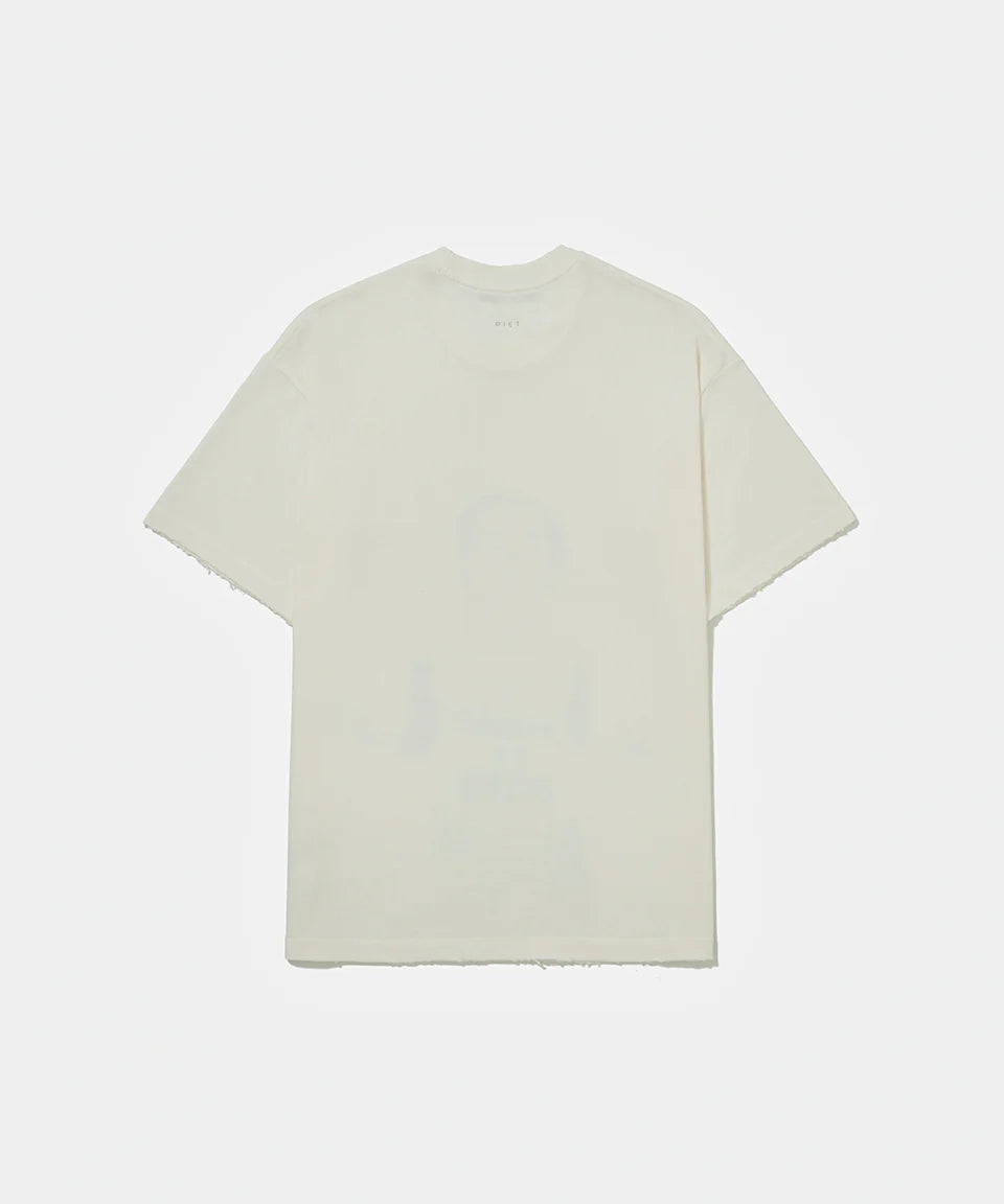 Illustrated Relaxed Jesus Tshirt  Bone White