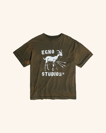 GOAT REGULAR GAZE TEE- OLIVE GREEN