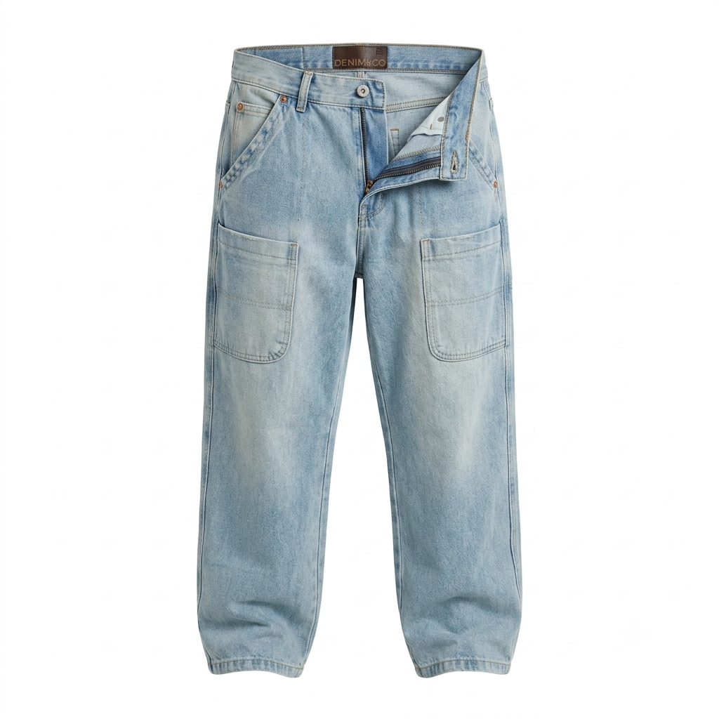 Calça Baggy Cargo Frontal Jeans