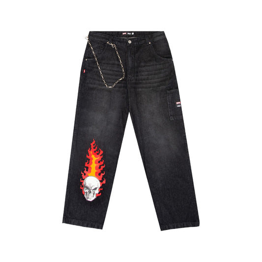 Ghost Rider Jeans Pants Black