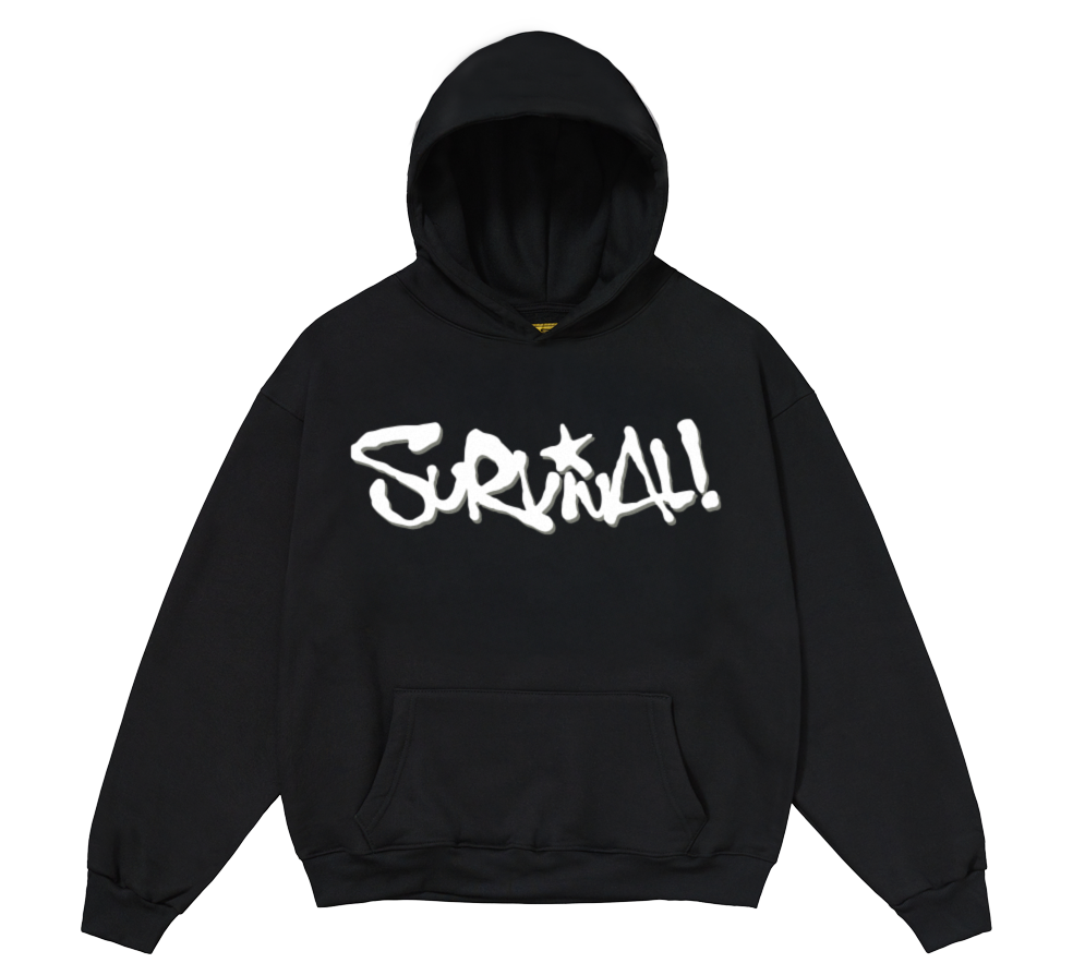 HOODIE SPRAY LOGO (PRETO E BRANCO)