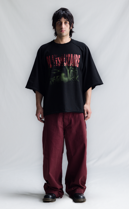 TSHIRT PIQUET PLAYSOLITAIRE OVERSIZED RAGLAN BLACK