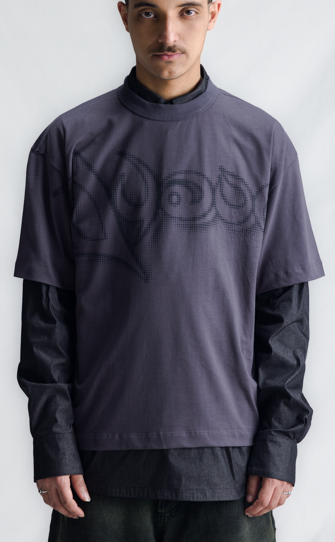 TSHIRT QUADRO TRIBE BOXY DARK GREY