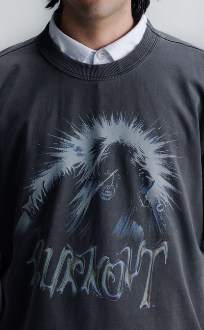 TSHIRT BURNOUT BOXY STONED BLACK