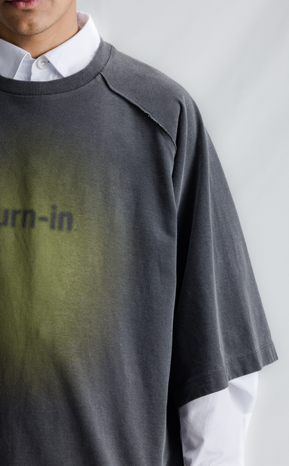 TSHIRT BURNIN OVERSIZED RAGLAN STONED ACID GREEN