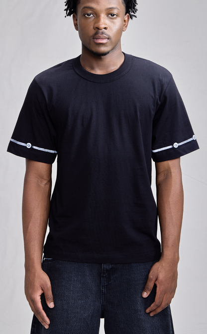 TSHIRT QC BUTTONS REGULAR BLACK