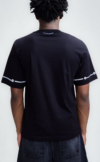 TSHIRT QC BUTTONS REGULAR BLACK