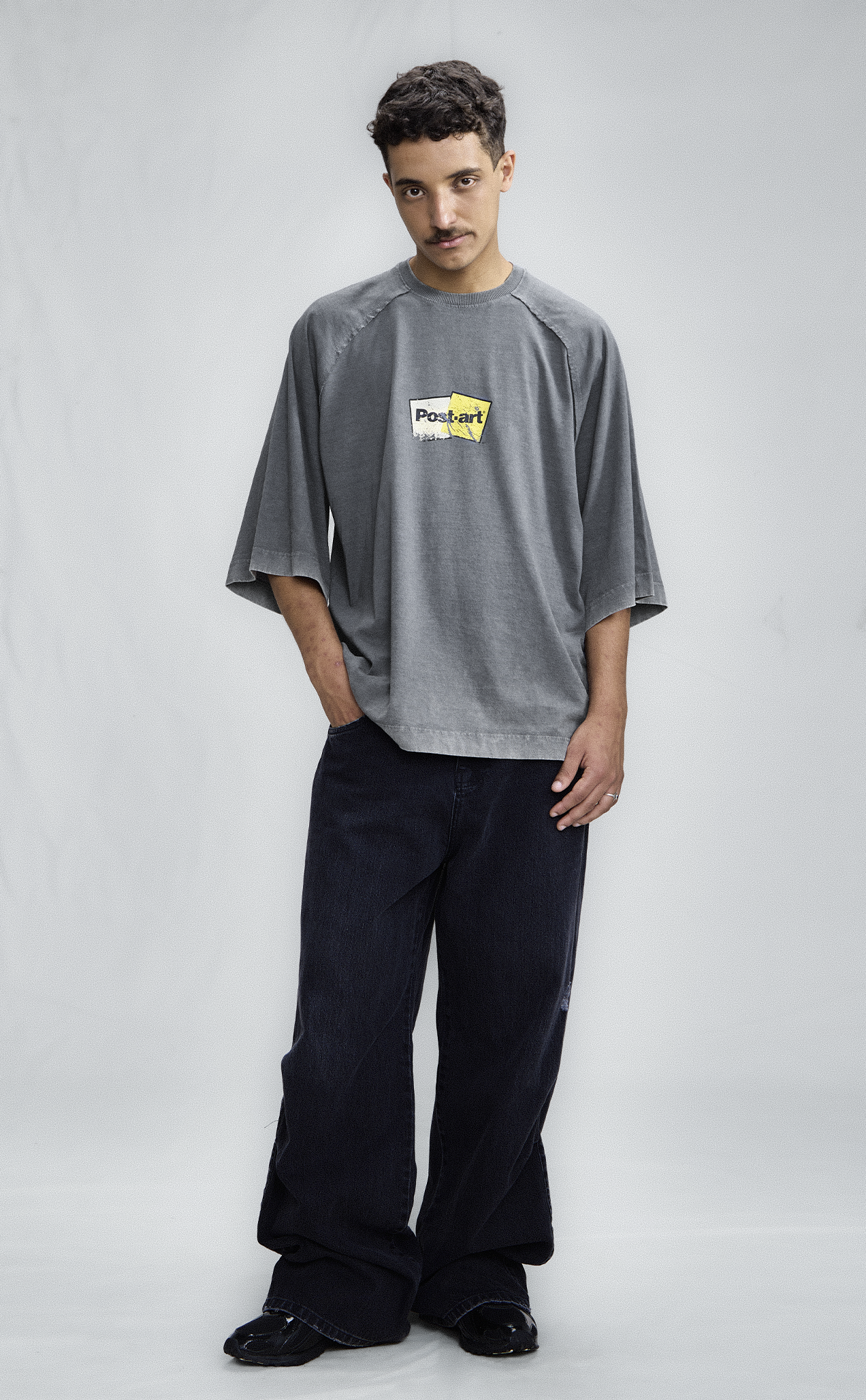 TSHIRT QC POSTART RAGLAN OVER MARBLE GREY