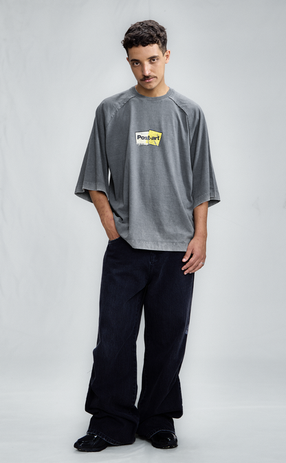 TSHIRT QC POSTART RAGLAN OVER MARBLE GREY