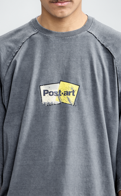 TSHIRT QC POSTART RAGLAN OVER MARBLE GREY