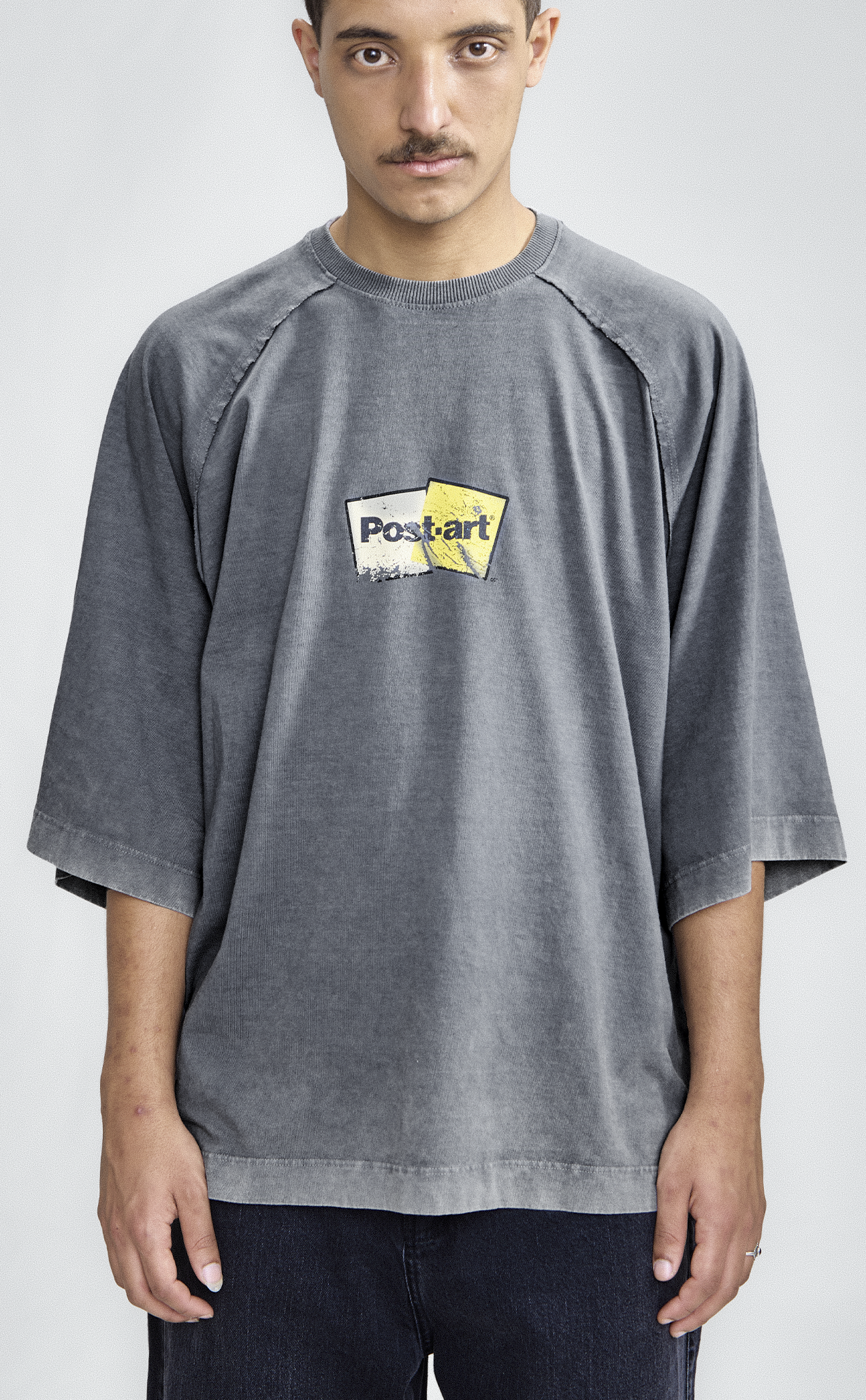 TSHIRT QC POSTART RAGLAN OVER MARBLE GREY