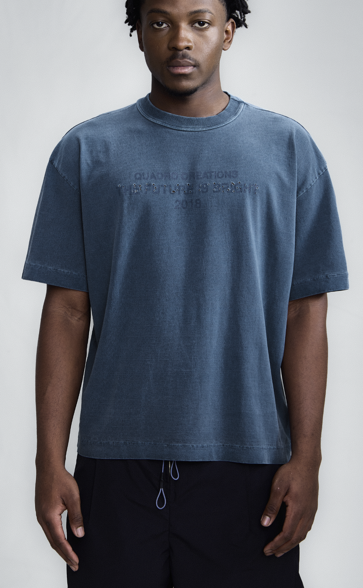 TSHIRT QC FUTURE BOXY WASHED BLUE