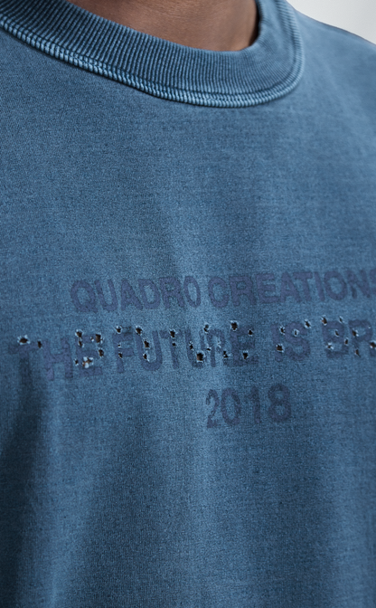 TSHIRT QC FUTURE BOXY WASHED BLUE