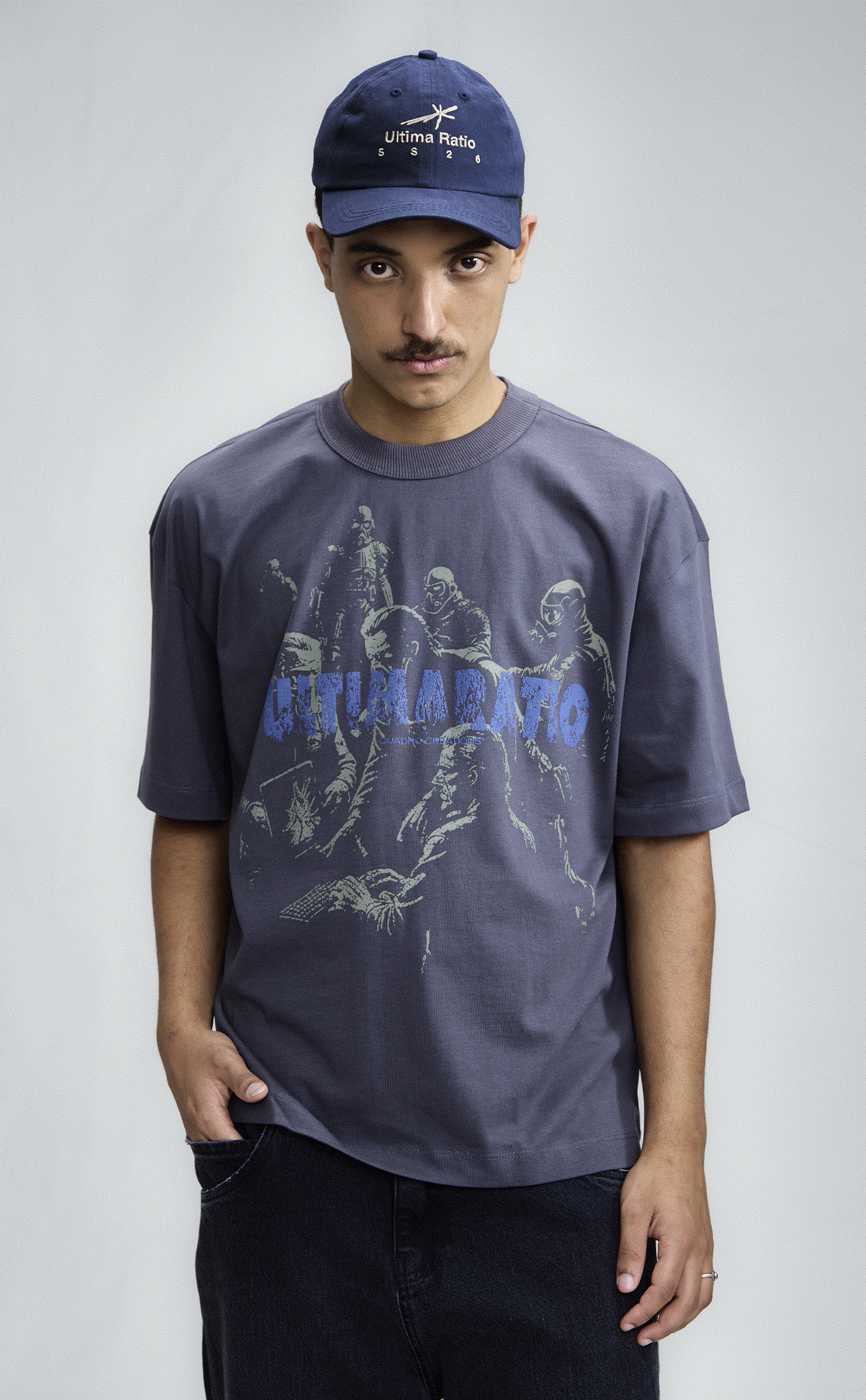 TSHIRT QC RATIO MEN BOXY DARK GREY