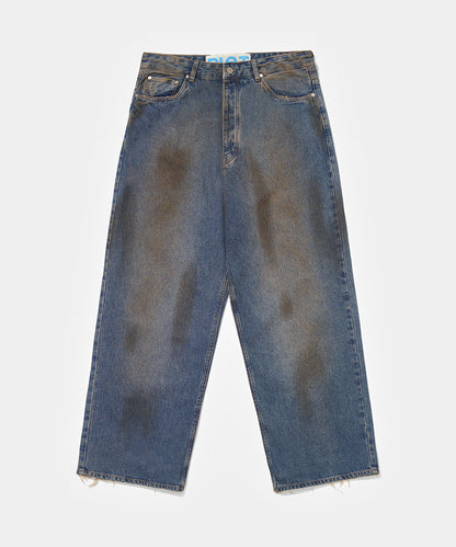 Loose Fit Dirty Denim Blue