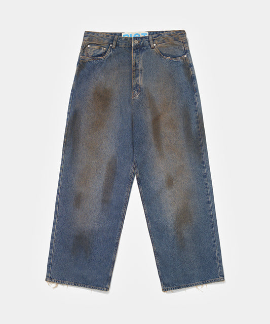 Loose Fit Dirty Denim Blue
