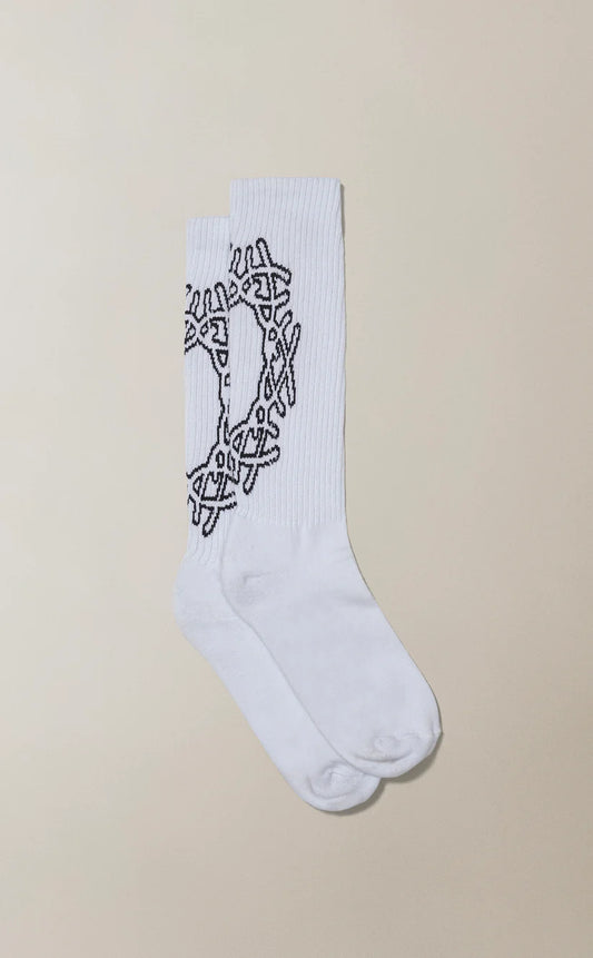 MEIA QC HEART CIRCLE BRANCO