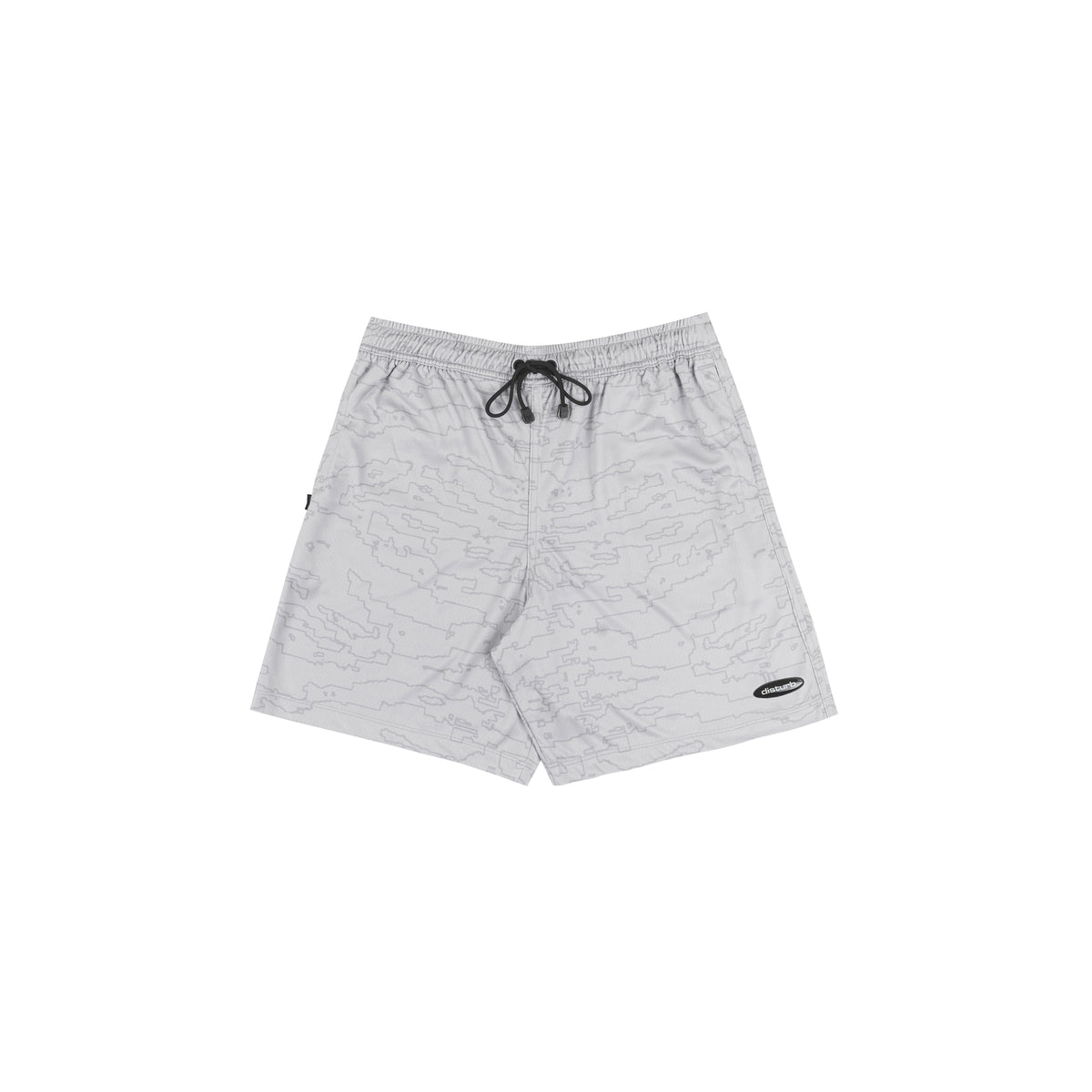 Outline Map Mesh Shorts In Grey